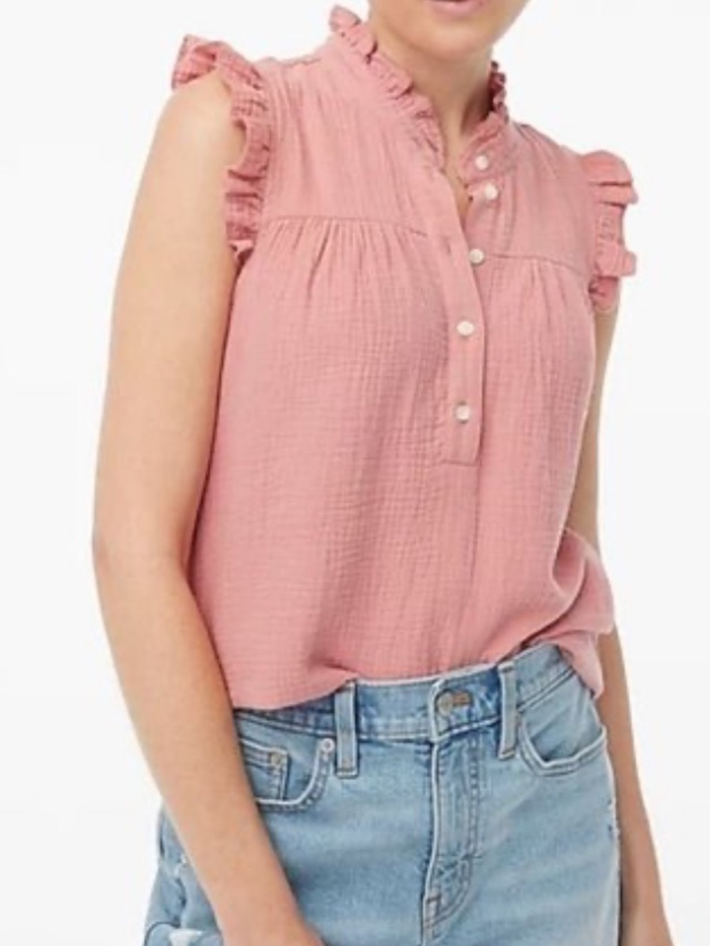 J crew salmon pink cotton gauze sleeveless blouse top size S